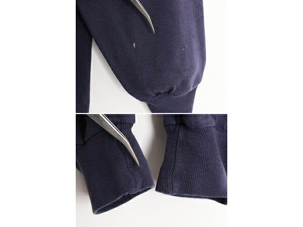 90s USA製 ラッセル モックネック プリント 長袖 Tシャツ メンズ XL 古着 90年代 オールド RUSSELL ロンT 大きいサイズ ヘビーウェイト 紺