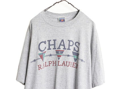 80s USA製 チャップス ラルフローレン プリント 半袖 Tシャツ メンズ XL / 80年代 ヴィンテージ CHAPS ポロ シングルステッチ 大きいサイズ