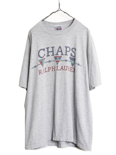 80s USA製 チャップス ラルフローレン プリント 半袖 Tシャツ メンズ XL / 80年代 ヴィンテージ CHAPS ポロ シングルステッチ 大きいサイズ