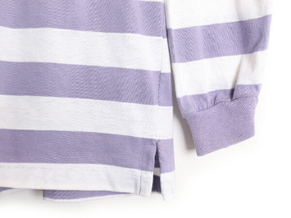 90s USA製 ランズエンド ポケット付き ボーダー 長袖 Tシャツ レディース L メンズ M 程/ 古着 LANDS END オールド シングルステッチ ロンT