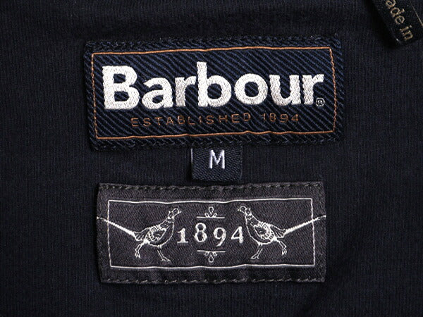バブアー プリント 半袖 Tシャツ メンズ M / 古着 Babour ロゴTシャツ プリントTシャツ カットソー ヘビーウェイト ネイビー グラフィック