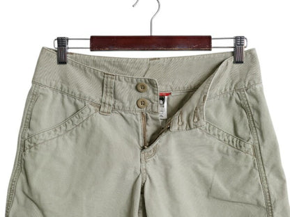 ノースフェイス ショートパンツ レディース M 程/ アウトドア ショーツ 短パン コットン キャンバス ワンポイント トレイル ハイキング 緑