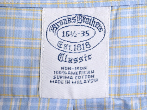 ブルックスブラザーズ チェック 長袖 シャツ メンズ L 程/ BROOKS BROTHERS ピマ コットン ワイシャツ ポケット付き ドレス マルチカラー