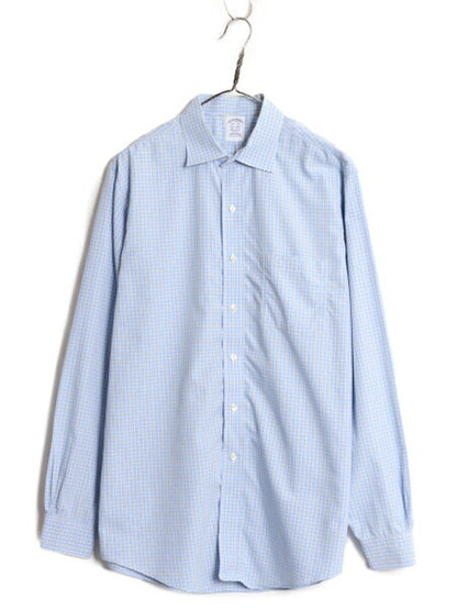 ブルックスブラザーズ チェック 長袖 シャツ メンズ L 程/ BROOKS BROTHERS ピマ コットン ワイシャツ ポケット付き ドレス マルチカラー