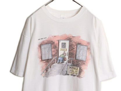 90s USA製 ジョーク イラスト プリント 半袖 Tシャツ メンズ XL / 古着 90年代 オールド プリントT アート キャラクター シングルステッチ