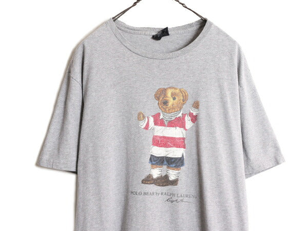 90s ポロベア ポロ ラルフローレン プリント 半袖 Tシャツ メンズ レディース M 古着 90年代 オールド ロゴTシャツ プリントT キャラクター