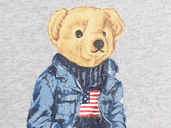 ポロベア ポロ ラルフローレン プリント 半袖 Tシャツ メンズ XL / 古着 キャラクター プリントTシャツ シングルステッチ 大きいサイズ 灰