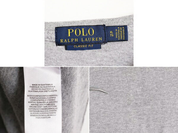 ポロベア ポロ ラルフローレン プリント 半袖 Tシャツ メンズ XL / 古着 キャラクター プリントTシャツ シングルステッチ 大きいサイズ 灰