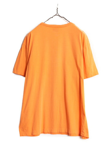 00s ポロ ラルフローレン プリント 半袖 Tシャツ メンズ L 00年代 オールド プリントT シングルステッチ クルーネック カットソー オレンジ