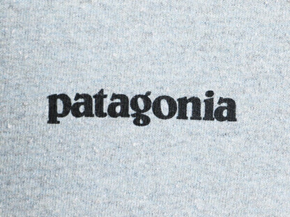 パタゴニア 両面 プリント 半袖 Tシャツ メンズ S 古着 Patagonia アウトドア P6 ボックスロゴ バックプリント クルーネック ブルー グレー
