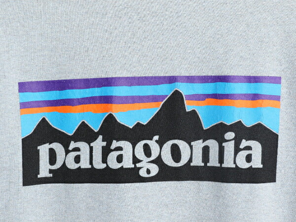 パタゴニア 両面 プリント 半袖 Tシャツ メンズ S 古着 Patagonia アウトドア P6 ボックスロゴ バックプリント クルーネック ブルー グレー