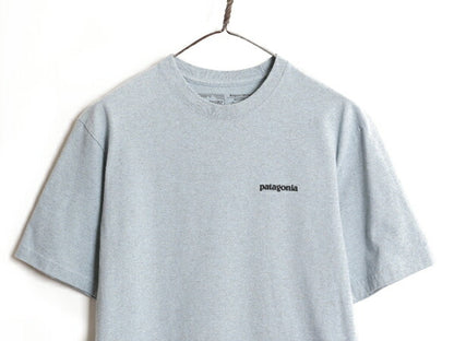 パタゴニア 両面 プリント 半袖 Tシャツ メンズ S 古着 Patagonia アウトドア P6 ボックスロゴ バックプリント クルーネック ブルー グレー