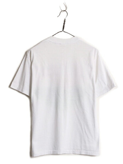 90s USA製 ジョーク イラスト プリント Tシャツ メンズ L 古着 オールド 当時物 メッセージ ヘビーウェイト コットン シングルステッチ 白