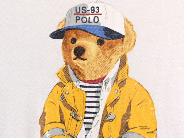 ポロベアー ポロ ラルフローレン プリント 半袖 Tシャツ メンズ L / 古着 キャラクター プリントTシャツ シングルステッチ クルーネック 白