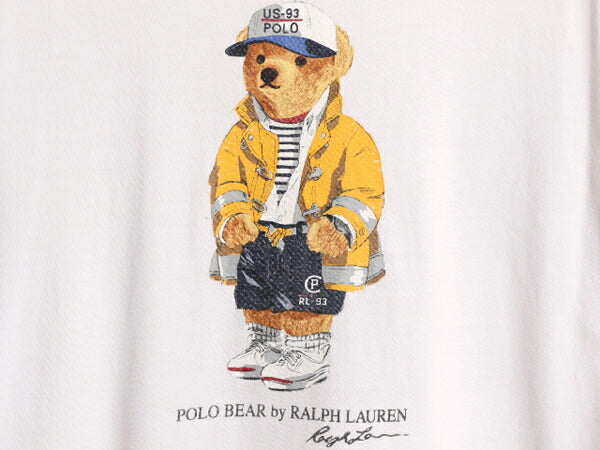 ポロベアー ポロ ラルフローレン プリント 半袖 Tシャツ メンズ L / 古着 キャラクター プリントTシャツ シングルステッチ クルーネック 白