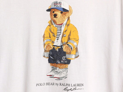 ポロベアー ポロ ラルフローレン プリント 半袖 Tシャツ メンズ L / 古着 キャラクター プリントTシャツ シングルステッチ クルーネック 白