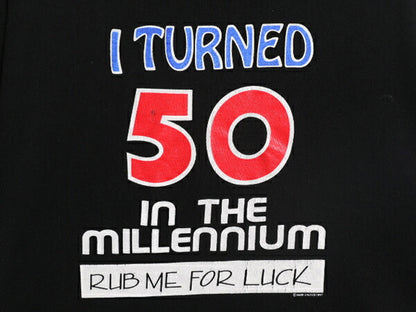 90s ジョーク メッセージ プリント 半袖 Tシャツ メンズ XL 古着 90年代 オールド シングルステッチ ヘビーウェイト 大きいサイズ ブラック