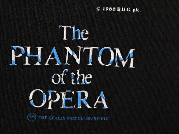 80s USA製 オペラ座の怪人 オフィシャル プリント 半袖 Tシャツ メンズ M 小さめ S ヴィンテージ ミュージカル アート シングルステッチ 黒