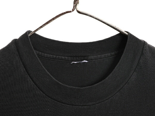 ワイン 企業 ブラック ドッグ プリント 半袖 Tシャツ メンズ L 程 古着 プリントTシャツ ヘビーウェイト 企業物 アニマル イヌ イラスト 黒
