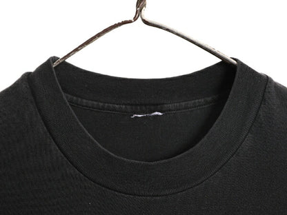 ワイン 企業 ブラック ドッグ プリント 半袖 Tシャツ メンズ L 程 古着 プリントTシャツ ヘビーウェイト 企業物 アニマル イヌ イラスト 黒