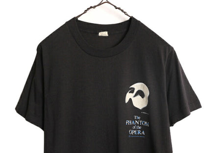 80s USA製 オペラ座の怪人 オフィシャル プリント 半袖 Tシャツ メンズ M 小さめ S ヴィンテージ ミュージカル アート シングルステッチ 黒