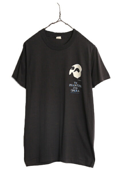 80s USA製 オペラ座の怪人 オフィシャル プリント 半袖 Tシャツ メンズ M 小さめ S ヴィンテージ ミュージカル アート シングルステッチ 黒