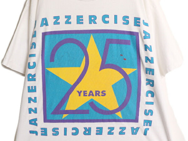90s Jazzercise 企業 プリント 半袖 Tシャツ メンズ XL 90年代 オールド 企業物 イラスト 大きいサイズ シングルステッチ ヘビーウェイト