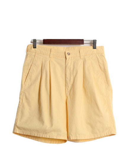 90s エディーバウアー コットン チノ ショートパンツ メンズ 32 / 古着 90年代 Eddie Bauer ショーツ 短パン アウトドア ツータック 黒タグ