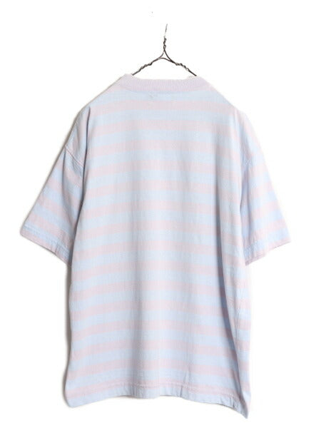90s カルバンクライン ポケット付き ボーダー 半袖 Tシャツ メンズ XL / 古着 90年代 オールド CALVIN KLEIN SPORT ヘビーウェイト ポケT