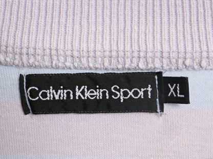 90s カルバンクライン ポケット付き ボーダー 半袖 Tシャツ メンズ XL / 古着 90年代 オールド CALVIN KLEIN SPORT ヘビーウェイト ポケT