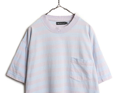 90s カルバンクライン ポケット付き ボーダー 半袖 Tシャツ メンズ XL / 古着 90年代 オールド CALVIN KLEIN SPORT ヘビーウェイト ポケT
