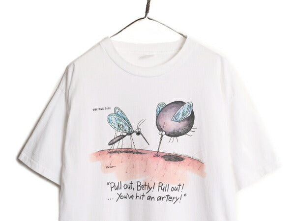 90s USA製 ジョーク キャラクター イラスト プリント 半袖 Tシャツ メンズ XL / 90年代 オールド アート シングルステッチ ヘビーウェイト