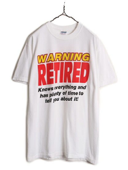 00s ジョーク メッセージ プリント 半袖 Tシャツ メンズ M / 古着 00年代 オールド グラフィック ヘビーウェイト コットン アート ホワイト