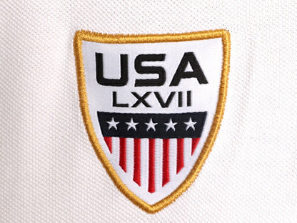 アメリカ代表 ポロ ラルフローレン 鹿の子 半袖 ポロシャツ メンズ L / 半袖シャツ ナンバリング USA ワッペン 星条旗 ボックス 限定モデル