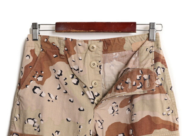 80s 86年製 US ARMY 米軍実物 デザート カモ BDU ミリタリー パンツ X-SMALL X-SHORT 80年代 ヴィンテージ 6c チョコチップ アーミー 迷彩