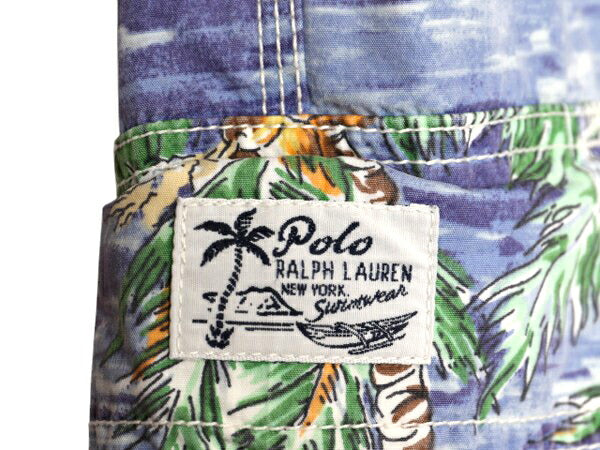 00s ポロ ラルフローレン 総柄 ショートパンツ メンズ L 古着 オールド スイム サーフ ショーツ 短パン 海パン 水陸両用 アロハ ハワイアン