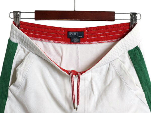 ビッグポニー ポロ ラルフローレン 鹿の子 ロング ショートパンツ ボーイズ XL メンズ M 程 メキシコ代表 短パン ショーツ ポケット付き 白