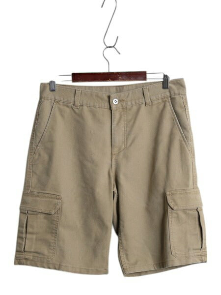ノースフェイス カーゴ ショートパンツ メンズ 32 / 古着 アウトドア ショーツ ストレッチ キャンバス 短パン 無地 ノータック ストレート