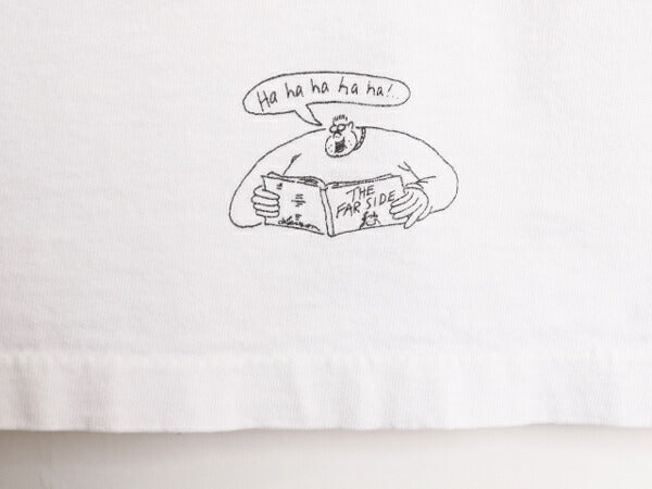 90s ジョーク イラスト プリント 半袖 Tシャツ メンズ XL 程 古着 90年代 オールド アート キャラクター シングルステッチ 大きいサイズ 白