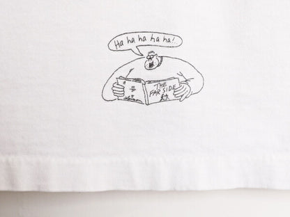 90s ジョーク イラスト プリント 半袖 Tシャツ メンズ XL 程 古着 90年代 オールド アート キャラクター シングルステッチ 大きいサイズ 白