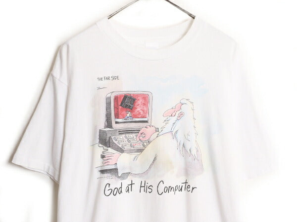 90s USA製 ジョーク イラスト プリント 半袖 Tシャツ メンズ XL / 90年代 オールド キャラクター アート シングルステッチ ヘビーウェイト