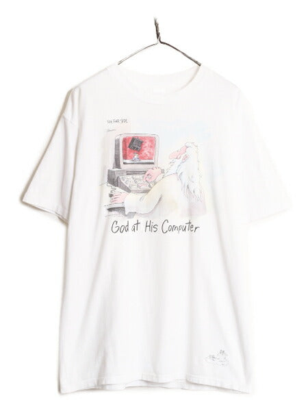 90s USA製 ジョーク イラスト プリント 半袖 Tシャツ メンズ XL / 90年代 オールド キャラクター アート シングルステッチ ヘビーウェイト