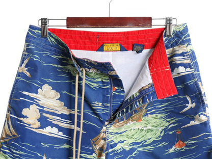 ポロ ラルフローレン 総柄 ショートパンツ メンズ 32 / スイム サーフ ショーツ 水陸両用 インナー付き 短パン 海パン アロハ ハワイアン