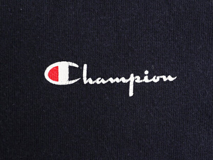80s USA製 チャンピオン ワンポイント 半袖 Tシャツ メンズ L ヴィンテージ Champion スクリプト ロゴ 100% コットン シングルステッチ 紺