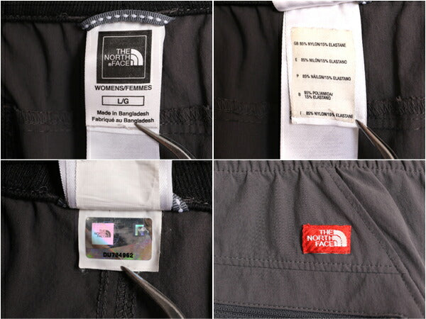 ノースフェイス ナイロン パンツ レディース L 古着 The North Face アウトドア ストレッチ カーゴ ストレート トレイル クロップド グレー