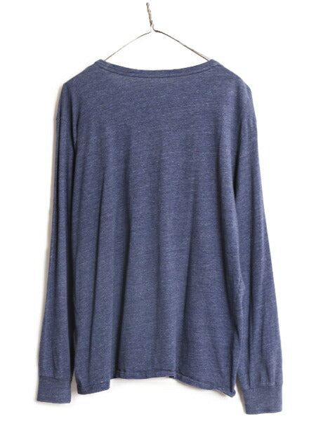 ポロ ラルフローレン 長袖 Tシャツ メンズ XL / 古着 ロンT ロゴT ワンポイント コットン 大きいサイズ ロングスリーブ 無地 カットソー 紺