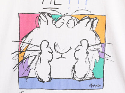 80s USA製 ジョーク キャラクター イラスト プリント 半袖 Tシャツ メンズ M / ヴィンテージ カレッジ シングルステッチ ヘビーウェイト 白