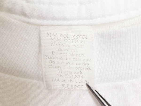 80s USA製 ジョーク キャラクター イラスト プリント Tシャツ メンズ XL 古着 80年代 ヴィンテージ メッセージ アート シングルステッチ 白