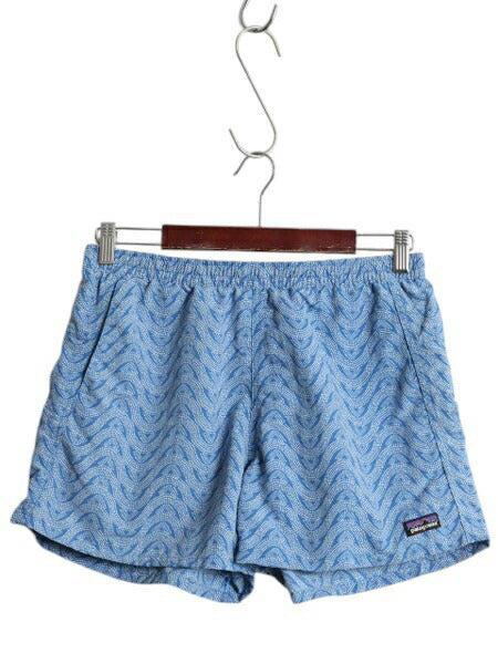 パタゴニア バギーズ ショーツ レディース M 古着 19年製 アウトドア ナイロン スイム サーフ 総柄 ショートパンツ 水陸両用 海パン 短パン