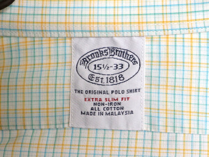 ブルックスブラザーズ チェック 長袖 ボタンダウン シャツ メンズ M 程 BROOKS BROTHERS コットン ワイシャツ マルチカラー スリムフィット